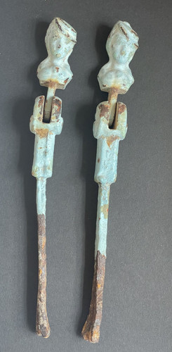 Pair vintage french cast - pair, iron