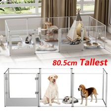 Pet Whelping Box Dog Kennel Puppy Run Enclosure Playpen House Acrylic Cage Fence
