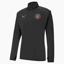 Manchester City MCFC Training Top Long Sleeve Black Puma - Free UK Delivery
