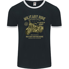 Military Motorcycle Army Motorbike Biker Mens Ringer T-Shirt FotL