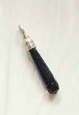 Genuine 925 Sterling Silver Blue Goldstone Wand Point Pendant Gemstone Jewellery