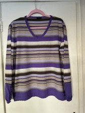 Ladies Basler V Neck Striped