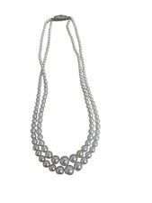Faux Pearl Necklace 2 Row