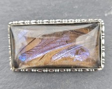 Absolutely Stunning Vintage Silver Butterfly Wing Brooch Stamped On Reverse