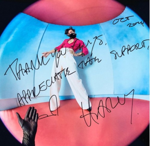 Harry styles signed thanks for - harry,