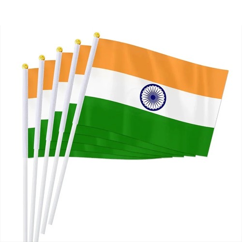 India hand flag 14x21cm double - india,