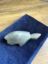 d-Carved Serpentine Stone Turtle Figurine – Vintage Curio Carving. Antique