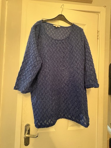 Bonmarche blue sparkly top - blue,