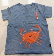 Joules T-shirt Blue With Crab Graphic 3-4 Yr old