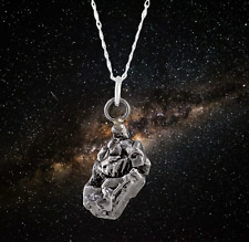 Genuine Meteorite Spacerock Necklace - Solid Silver Chain Accessory