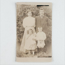 Canadian Girl Holding Doll RPPC Postcard c1909 Victoria BC Canada Family B1049