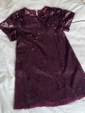 Girls Evening Sequin Dress Party Dark Red Colour Zara Size 8 128 CM Age 8
