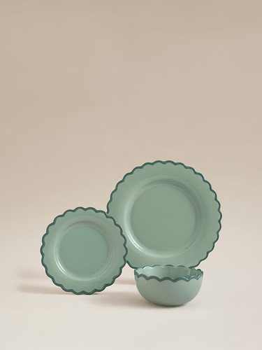Dinner set green - dinner, scallop