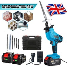 Battery 21V Reciprocating Saw Cordless Hand Saw Electric Wood Metal Cutter UK