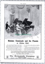 Madame CHAMINADE Pianola Aeolian Hall Orchestrelle Co Advert - 1913 Page/ Print
