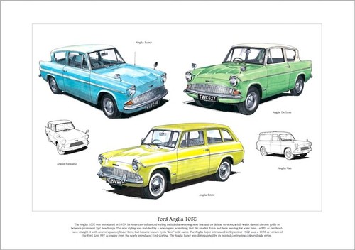 Ford anglia 105e fine art - anglia,