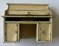 Vintage Dolls House Tin Kitchen Dresser - Cream painted - Used