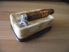 RARE HALCYON DAYS ENAMEL TRINKET BOX CHRISTOPHER COLUMBUS CIGAR ASHTRAY EXCELLEN