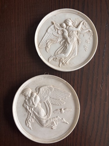 Vintage white bisque - vintage, plaque