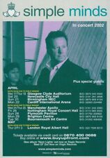 SIMPLE MINDS 2002 Tour  UK FLYER / mini Poster 8x6 inches