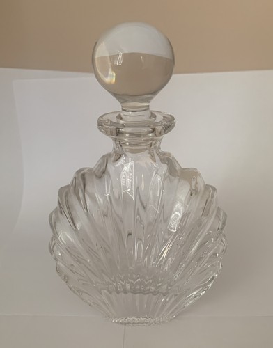 Shell cut glass perfume bottle - glass,