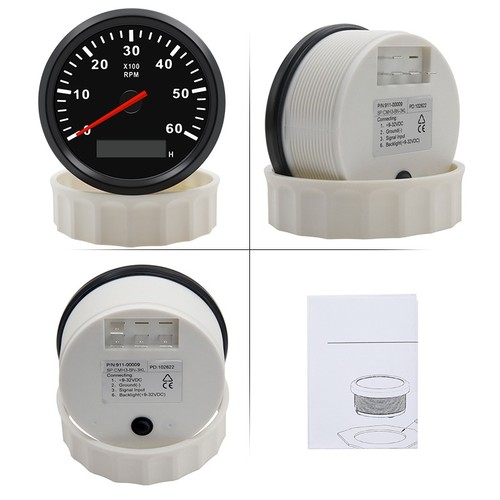 85mm car tachometer 6000 rpm - 85mm,