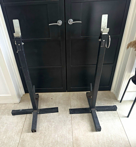 Adjustable steel squat stands - steel,