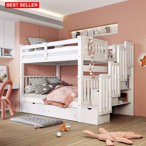 Full over bunk bed - full, gray