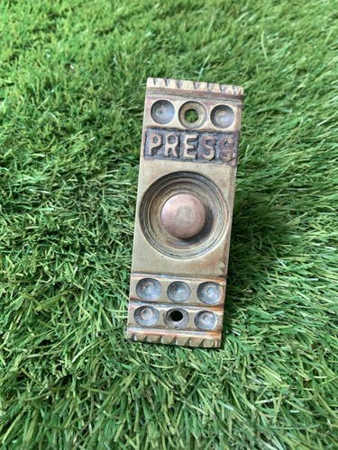 Vintage brass door bell push - vintage,