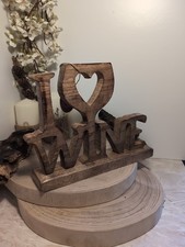 Mango Wood I Love Wine Shelf