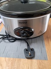 VONSHEF SLOW COOKER 6.5L STAINLESS STEEL USED ONCE LOVELY CONDITION