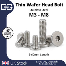 M3 - M8 Ultra-Thin Wafer Head Low-Profile Stainless Steel Allen Key Bolts