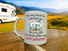 Personalised Message Novelty Caravan mug, coffee mug, tea mug with gift box