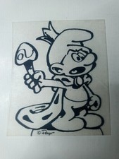 Rare Smurf Transfer Decal Peyo