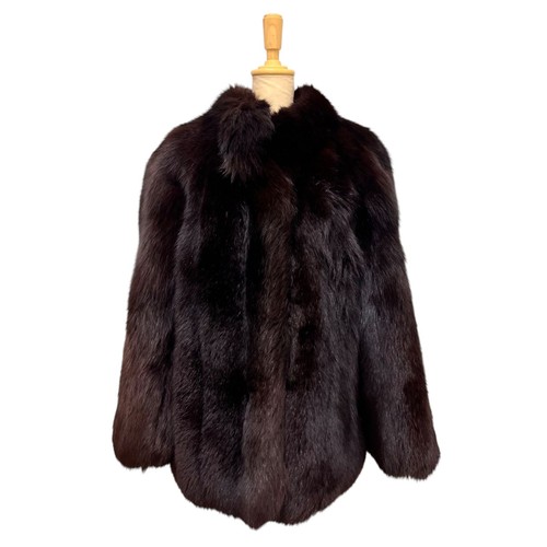 Silver fox real fur coat - real,