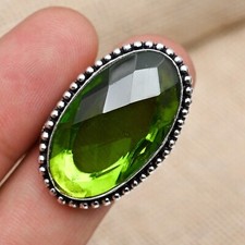 925 Sterling Silver Peridot Gemstone Ring Handmade Lovely Ring All Size SB190