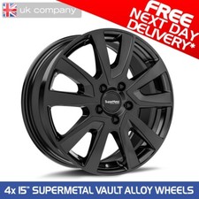 4x15" SuperMetal 'Vault' Gloss Black Alloy Wheels - Ducato, Boxer & Relay