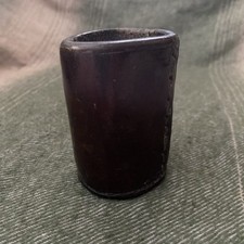 Antique Vintage Thick Stitched Leather Dice Shaker Cup 
