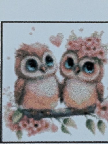 Cute owls preprinted - preprinted, cross