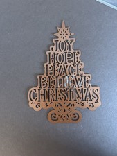 Christmas Tree Joy, Hope, Peace, Believe, Metal Cutting Die Craft Card Making