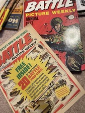 Vintage 1977 Battle annual and battle comic issue 3 ( no free gift) Ok cond.