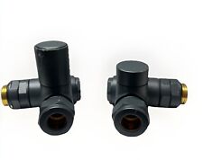 Manual Dual Fuel Corner Radiator Valves - Anthracite