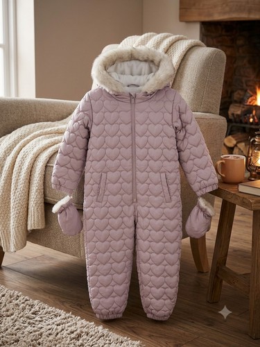 Heart quilted snowsuit and - quilted,