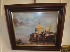 Santa Maria della Salute Venice Oil Painting on Board signed A Manolis 40x46cm