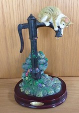 Cat On A Water Pump Figurine By The Juliana Collection