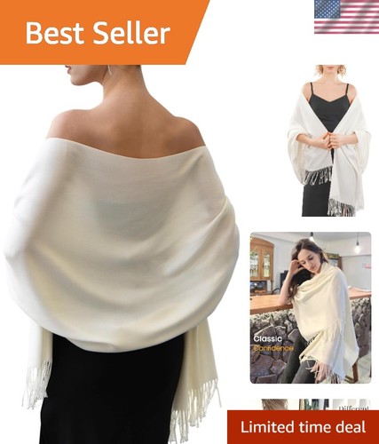Versatile cream pashmina shawl - versatile,
