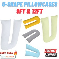 U Shaped Pillow Covers ONLY 9FT or 12FT Maternity, Pregnancy Body Support Cases.