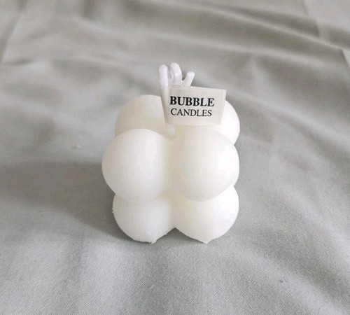 Mini white bubble candles - 2, ×