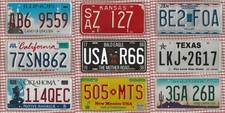 SET OF 8 ROUTE 66 AMERICAN LICENSE NUMBER PLATES #66 ARIZONA OKLAHOMA TEXAS