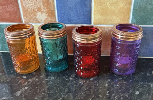 Se6t glass candle jars - 4,